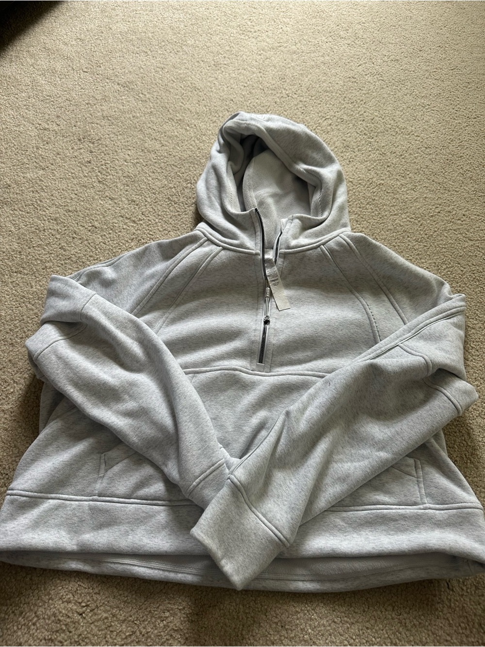 Lululemon Light Gray Half-Zip Hoodie Sweater